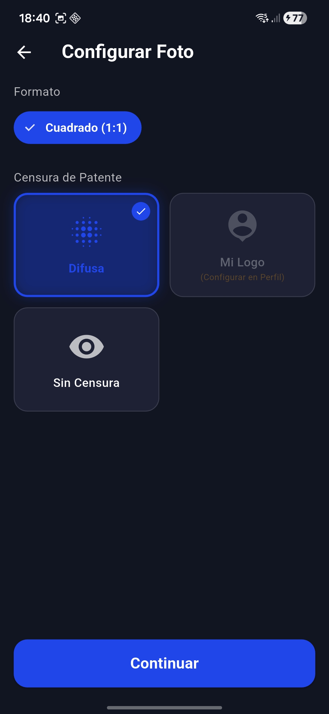 Configurar Foto